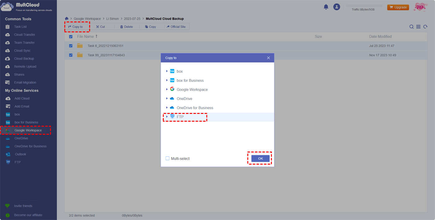 Copy Google Workspace to SFTP Copy Google Workspace to SFTP