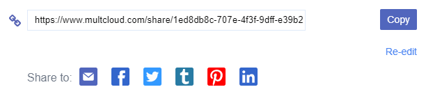 Copy and Send Link from MultCloud