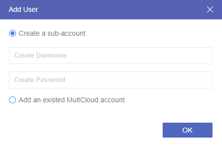 Create A Sub-account in MultCloud
