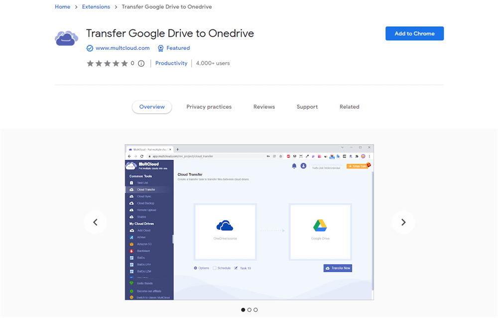 Add MultCloud Extension to Chrome