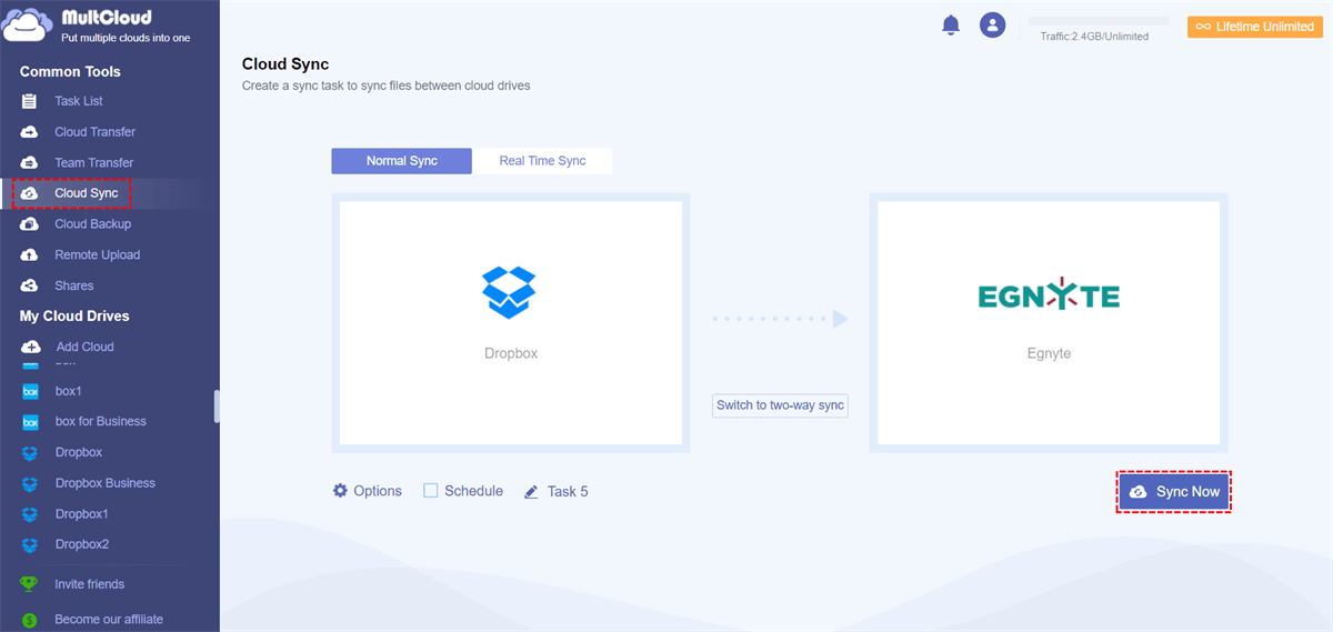 Sync Dropbox and Egnyte