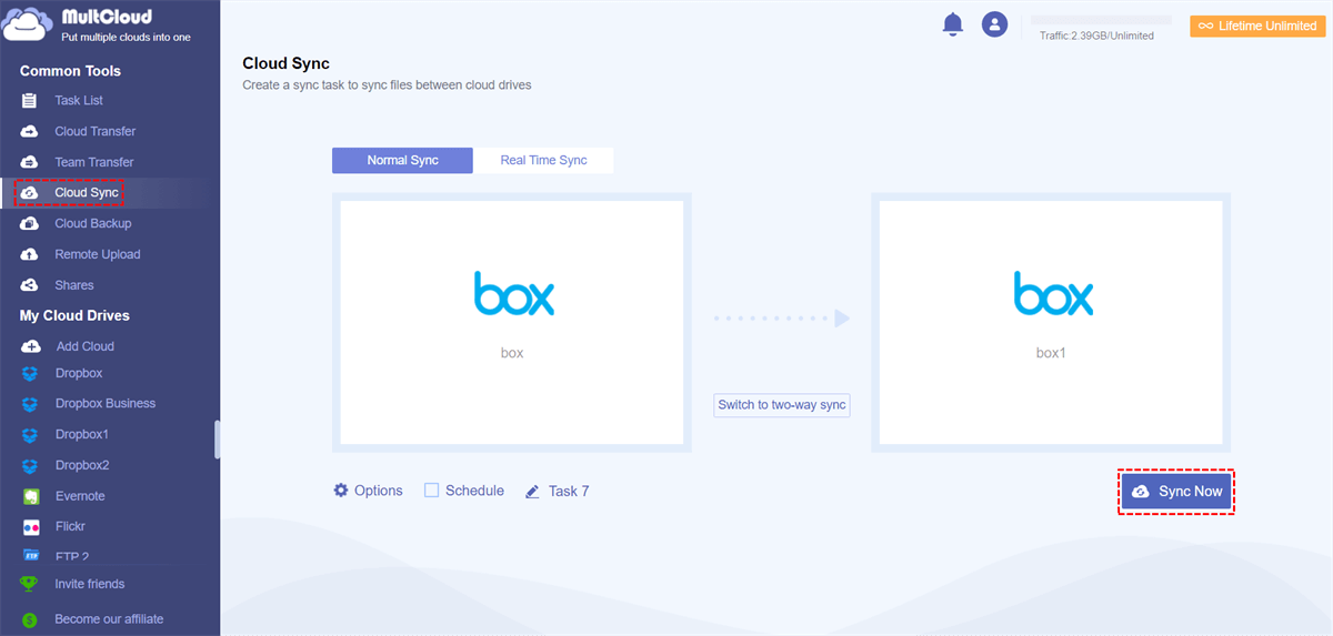 Sync Box to Another Box