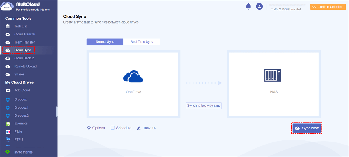 Sync OneDrive to Synology NAS