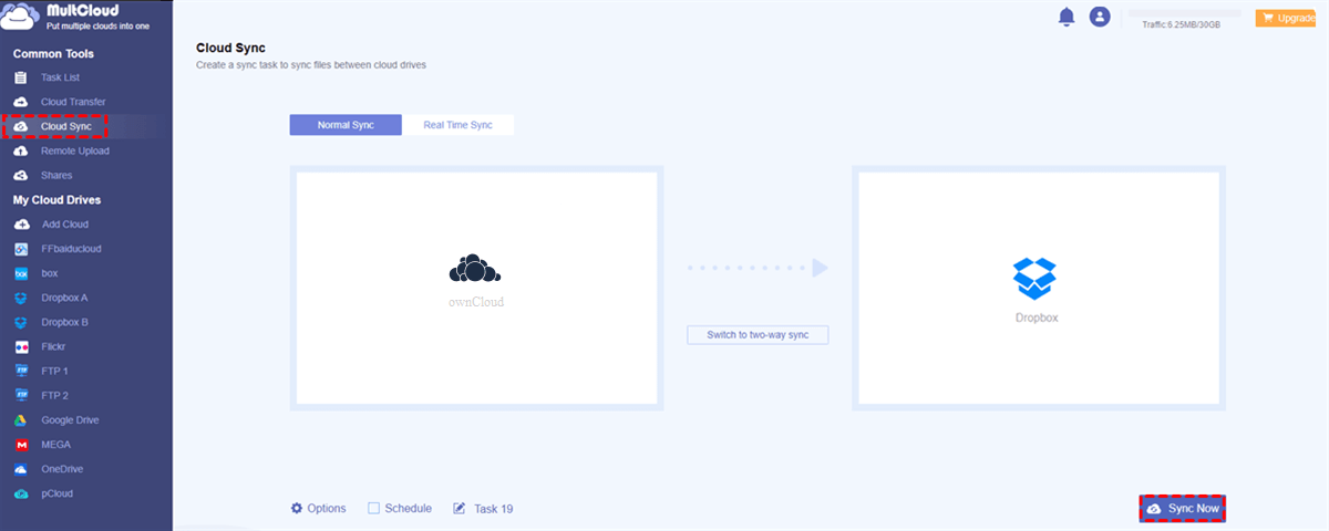 Sync ownCloud to Dropbox