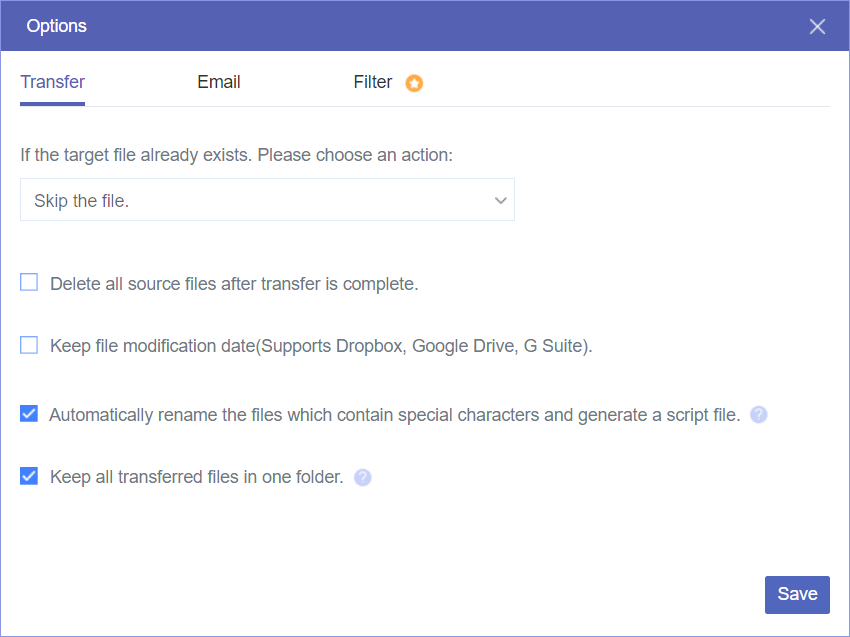Google Drive Cloud Transfer Options
