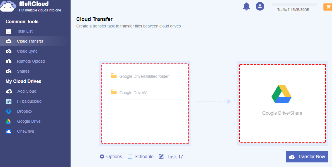 Copy Folders in Google Drive by Cloud Transfer