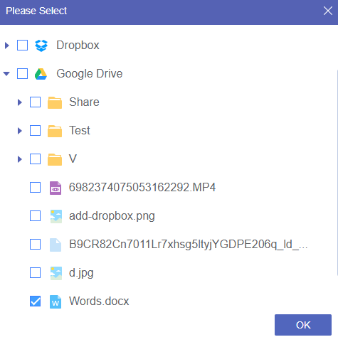 Select the Documents to Share from Google Drive