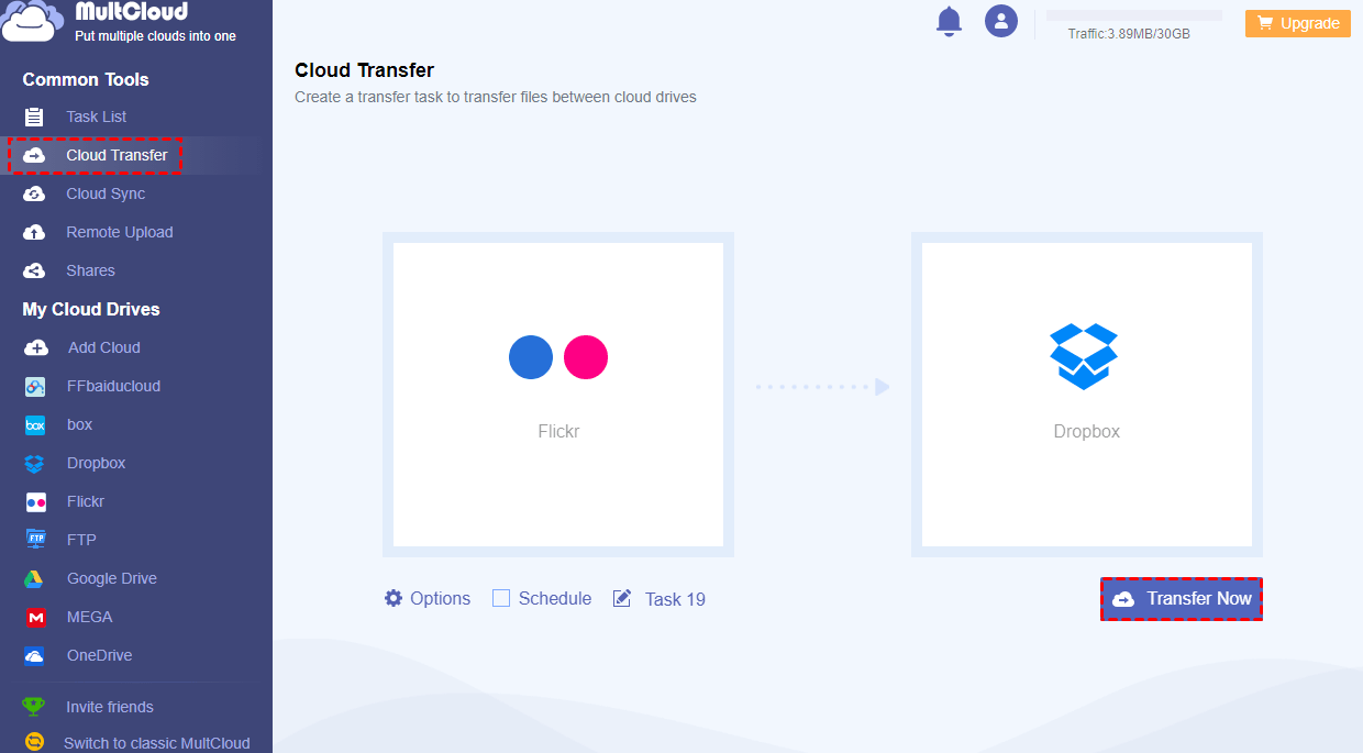 Backup Flickr to Dropbox by Cloud Transfer