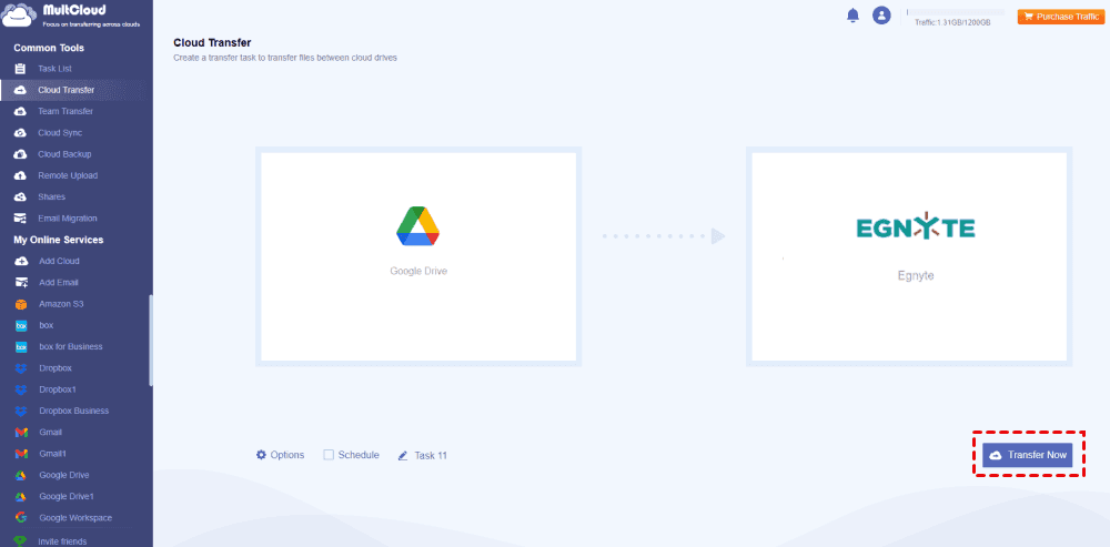 Transfer Google Drive to Egnyte Transfer Google Drive to Egnyte