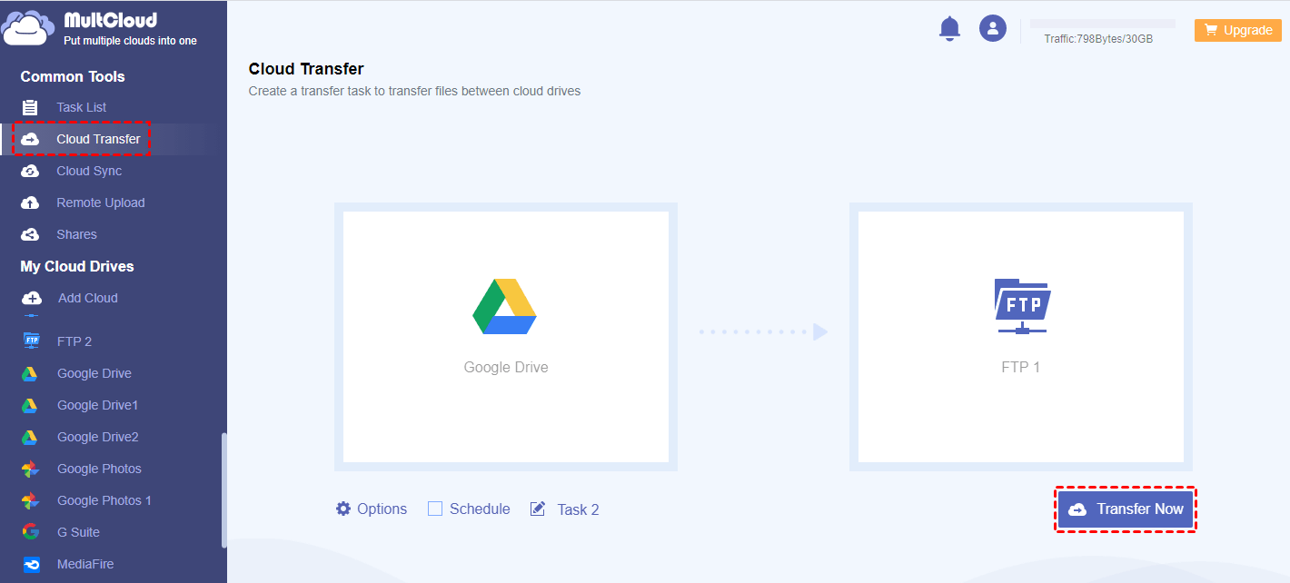 Transfer Files from Google Drive to FTP