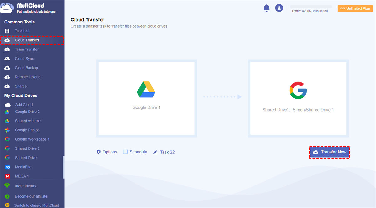 Transfer Google Drive to Shared Drive