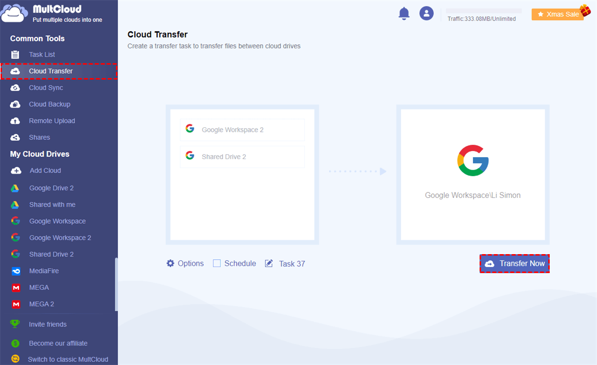 Migrate Google Drive to Another Domain by Cloud Transfer