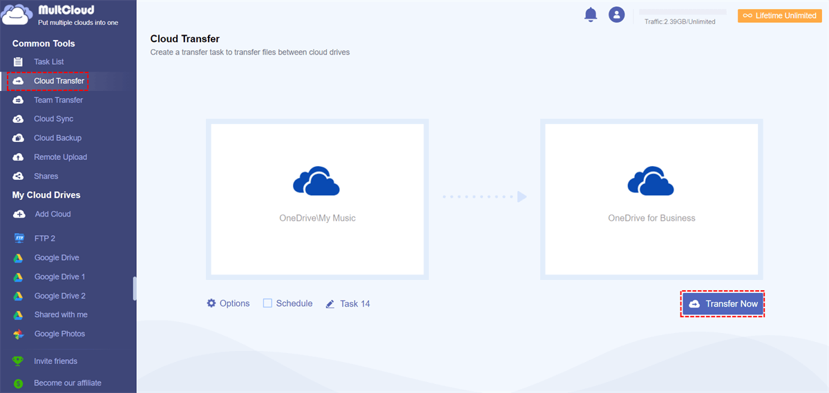 Transfer OneDrive to OneDrive for Business