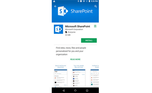 Install SharePoint Android App in Google Play
