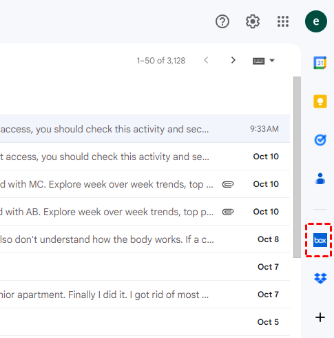 Open Box in Gmail