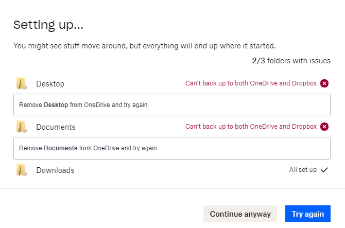 Can't Backup to Both OneDrive and Dropbox Can't Backup to Both OneDrive and Dropbox