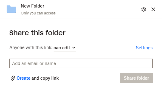 Share a Dropbox Folder through Links