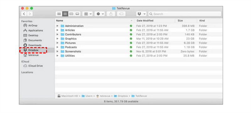 Open Dropbox on Mac