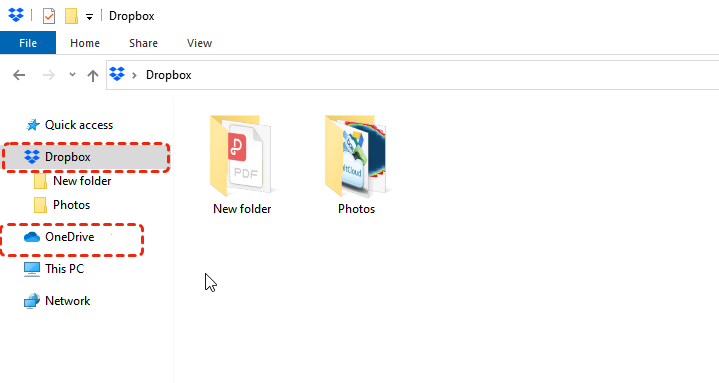 Drag and Drop from Dropbox to OneDrive