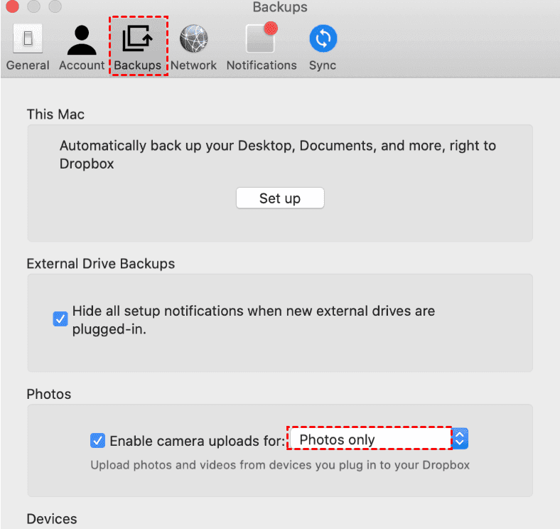 Enable Camera Upload on Mac