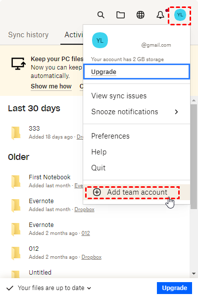 Change Dropbox Account on Desktop