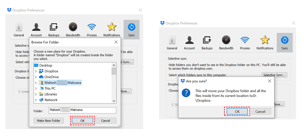 Move Dropbox Folder to Another Drive
