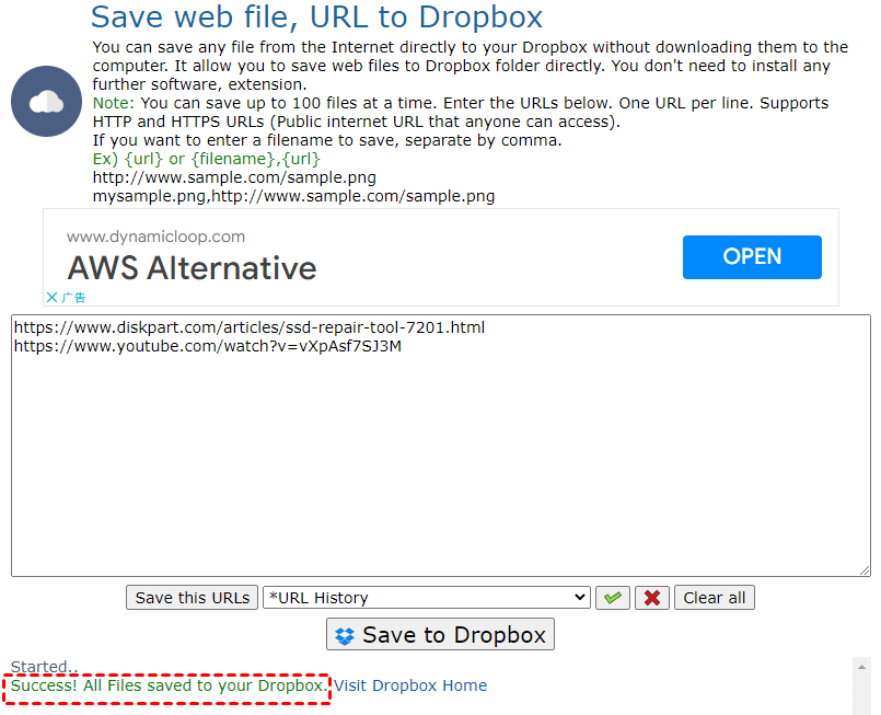 Saved Web Files
