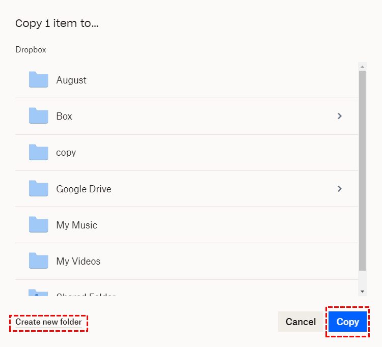 Where to Copy a File or Folder to