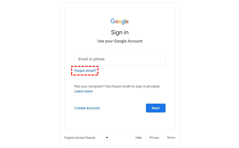 Forgot Gmail Email Address