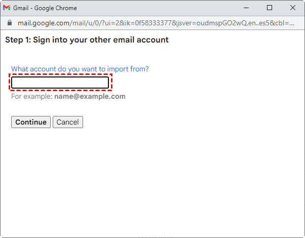 Import Mail And Contacts Input Email