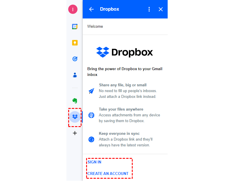 Log in to Dropbox Account