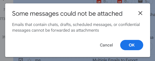 Some Messages Cannot Be Attached