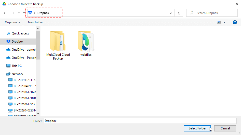 Choose Dropbox Folder