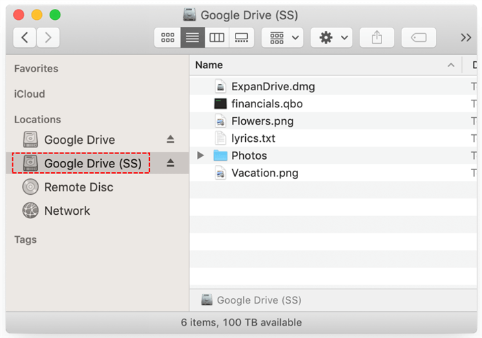 Google Drive ב- Mac