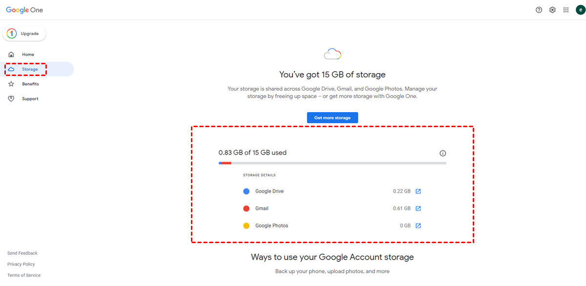 Check Gmail Storage Quota