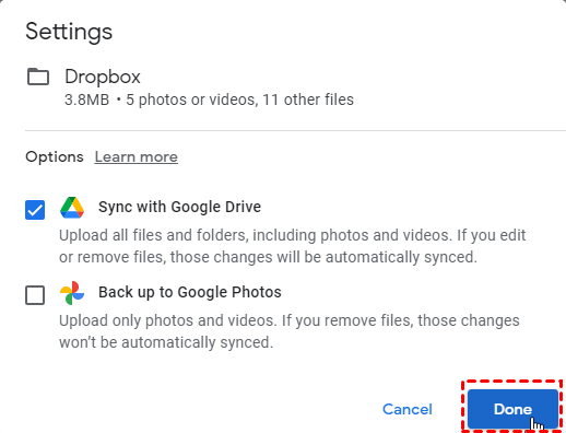 Sync Dropbox to Google Drive Free
