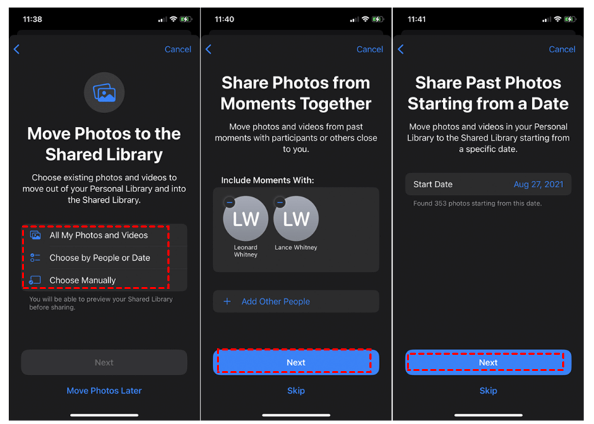 Choose Photos to Share