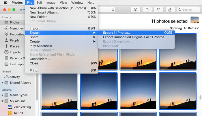 Export iCloud Photos on Mac