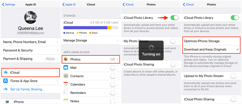Choose to Sync iCloud Photos on iPhone