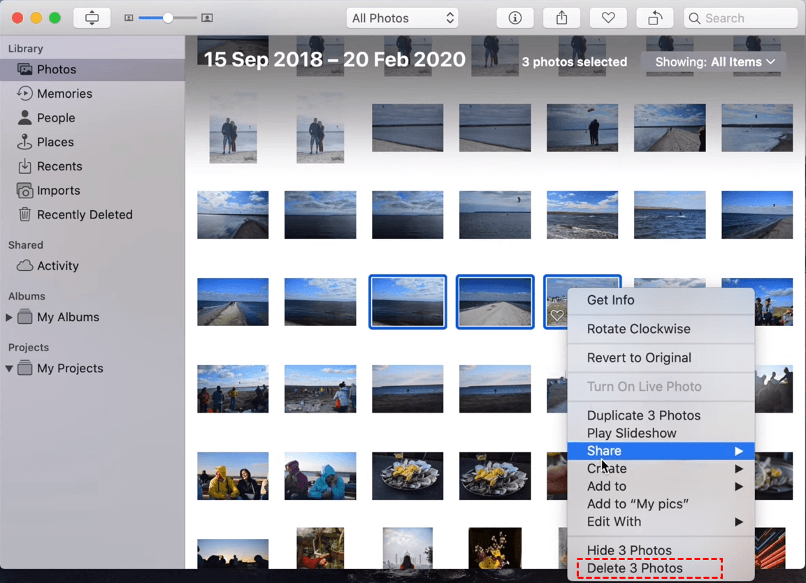 Delete Photos on Mac