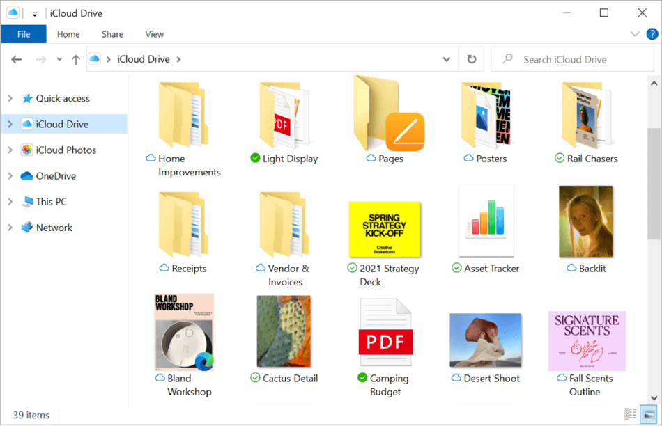 Access iCloud Drive in File Explorer