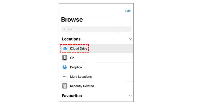 Click iCloud Drive in the Files App