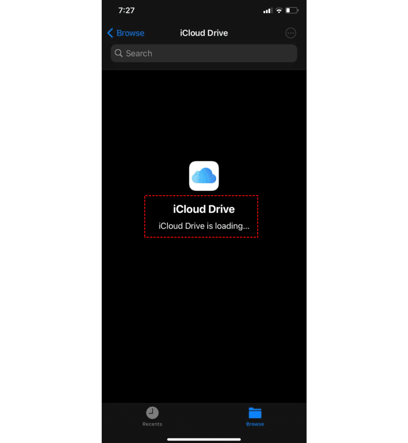 iCloud Drive is Loading Forever