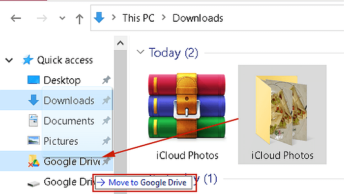Move iCloud Drive Files to Google Drive on Windows