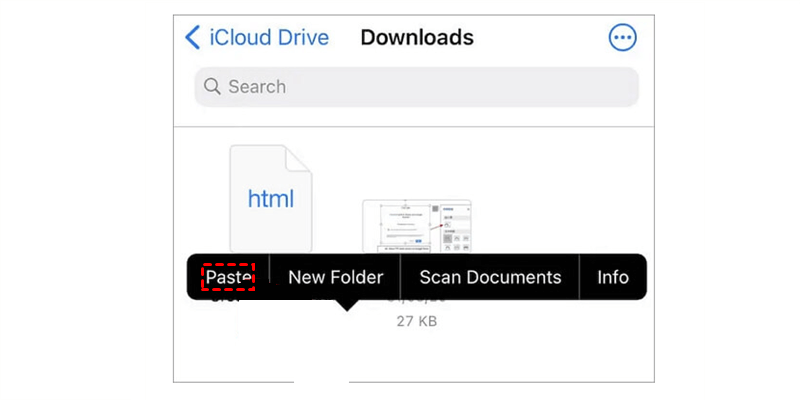 Paste to iCloud Drive