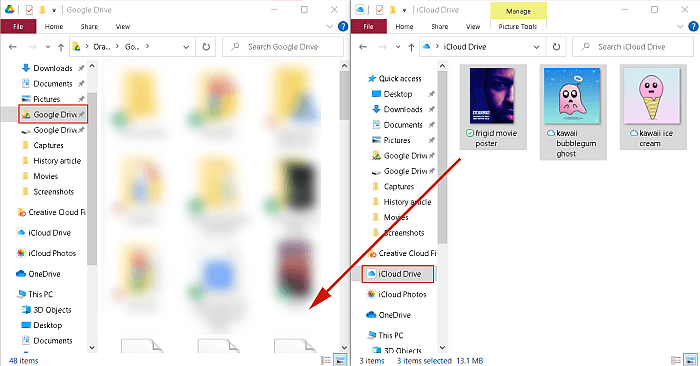 Copy iCloud Drive Files to Google Drive