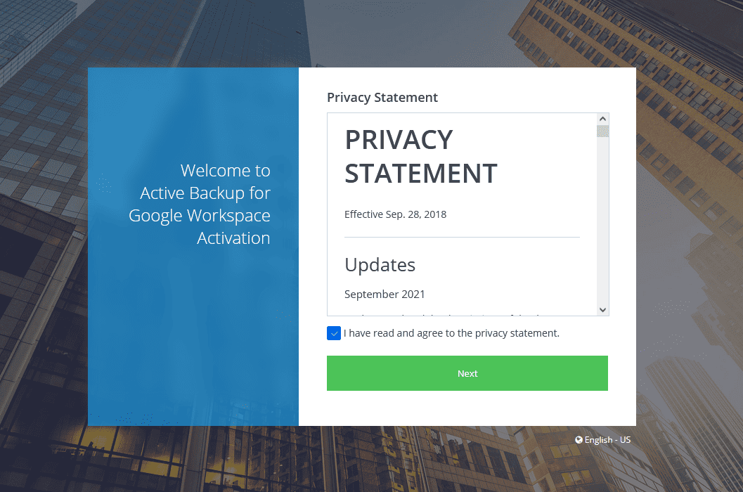 Agree to the Privacy Statement