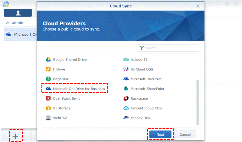 Add OneDrive for Business on NAS