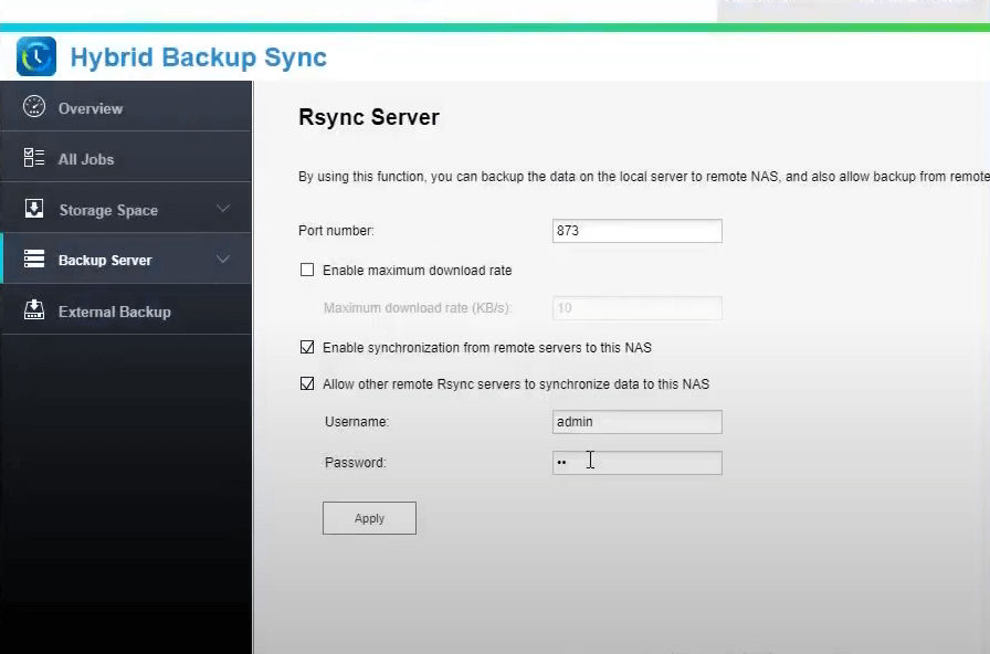 Enable Rsync Server on QNAP