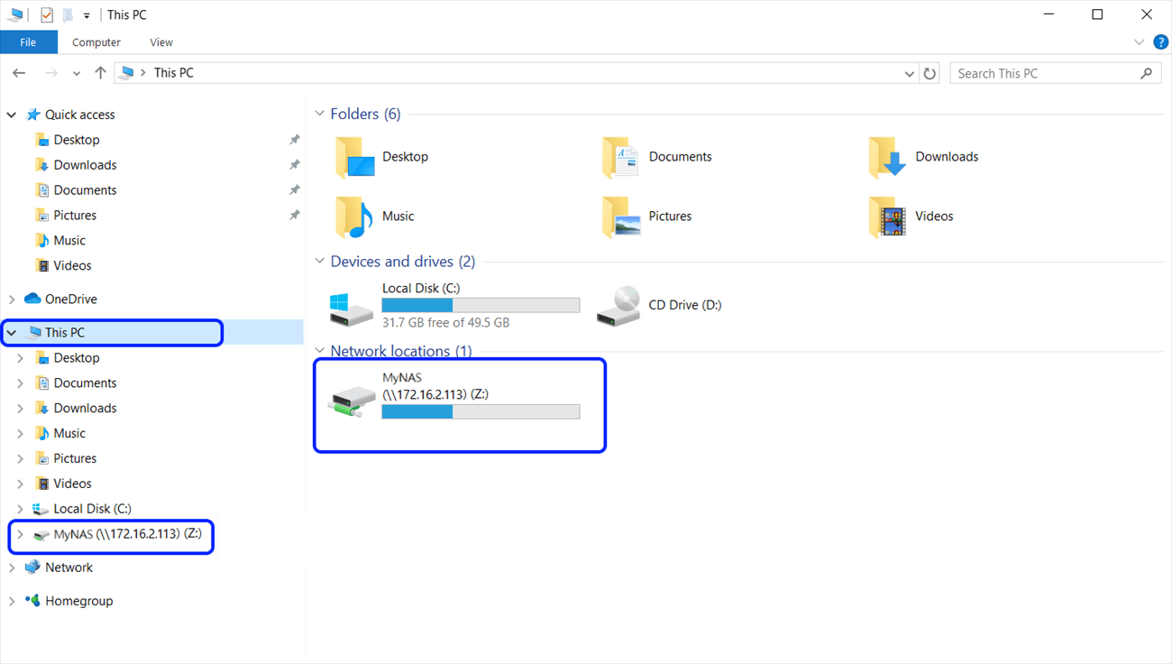 Select Files in NAS